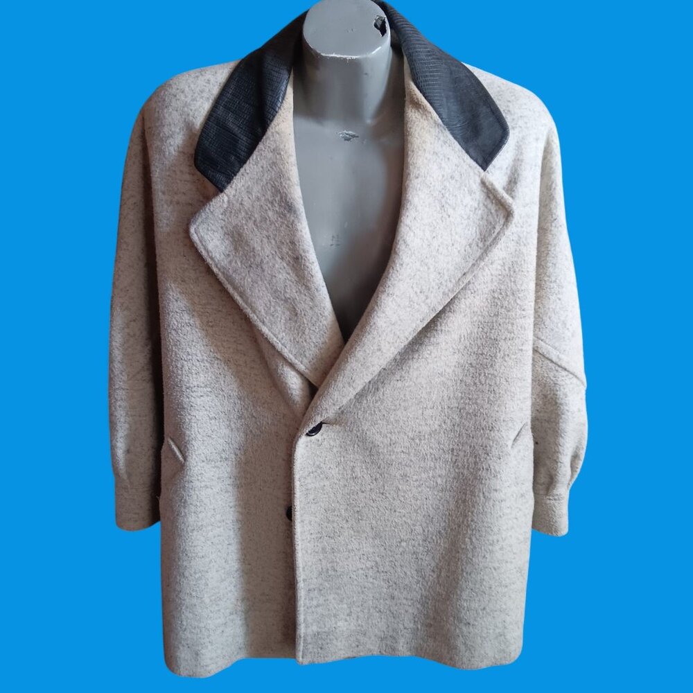 Vintage Men's XL Winter Blazer Jacket Wool Blend Checkout USA 1980's